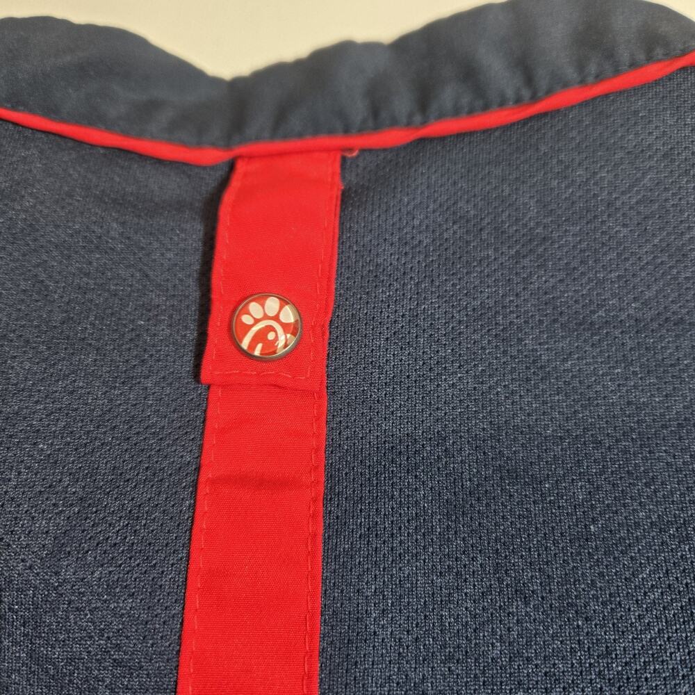 Chick-fil-A Oobe Team Style Employee Uniform Shirt Navy Blue Red Mens Medium - Picture 5 of 7